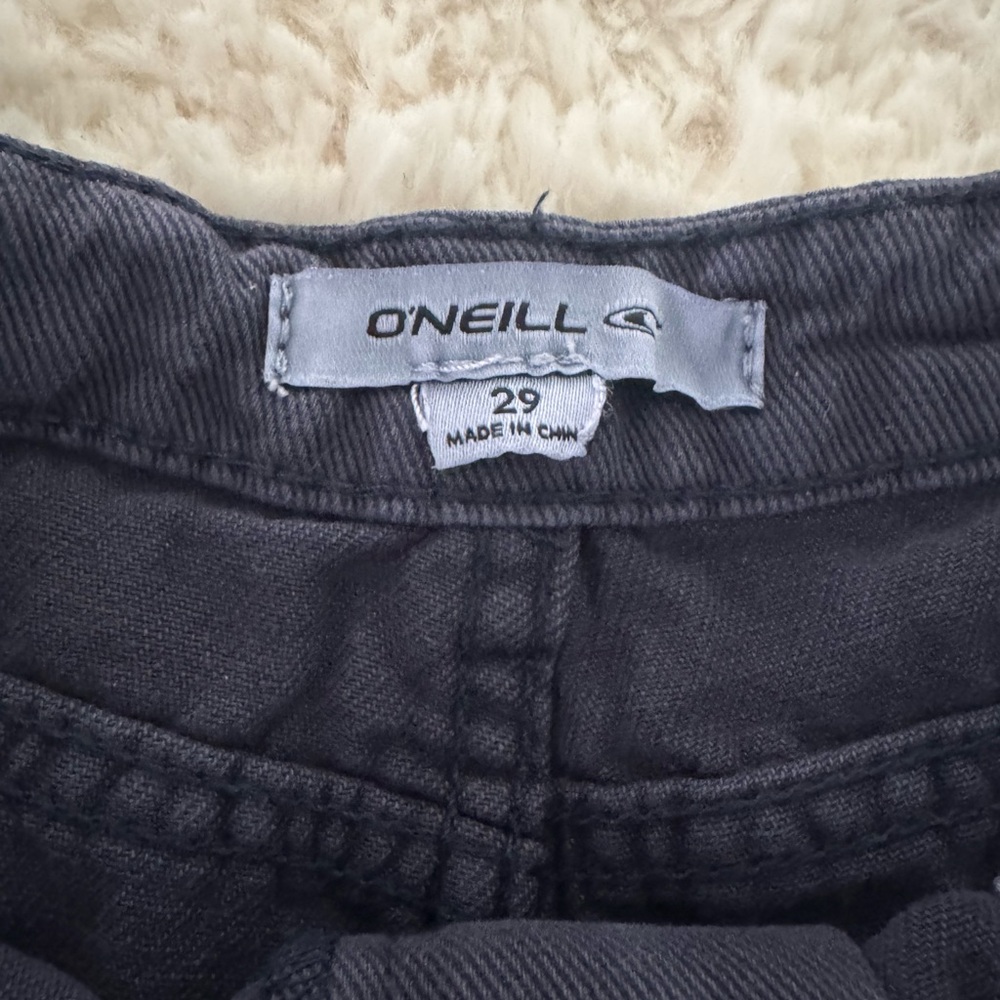O'Neill Blue Jean Shorts Frayed Hem Casual - Picture 3 of 4
